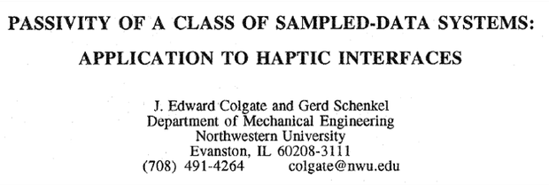 First page of the paper Passivity of a class of sampled-data systems