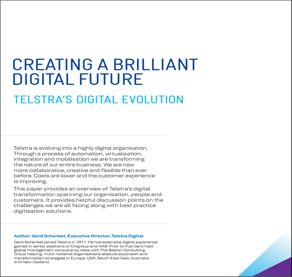 Title slide of the Telstra Digital First discussion paper